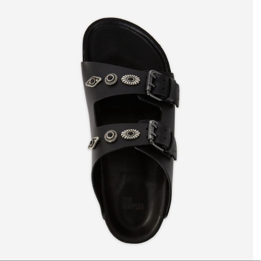 The Kooples Black Leather Sandal with Studs
